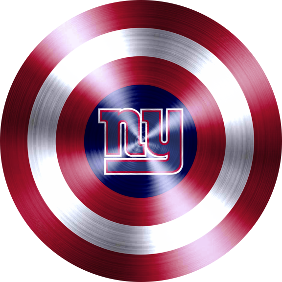 Captain American Shield With New York Giants Logo iron on paper